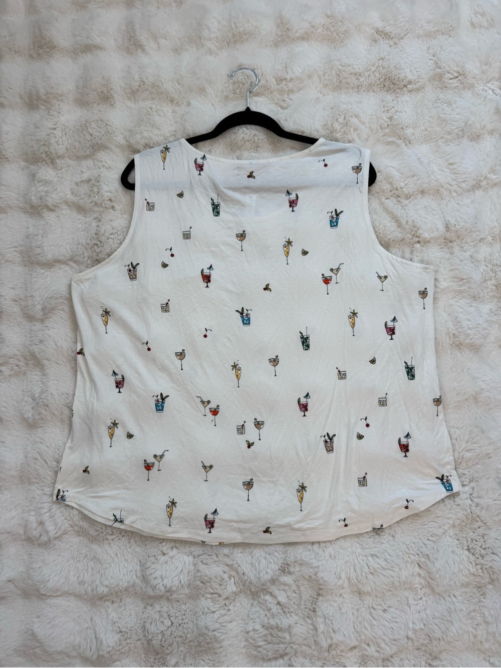 Philosophy White Sleeveless Tank with Colorful Cocktail Print - Picture 2 of 7